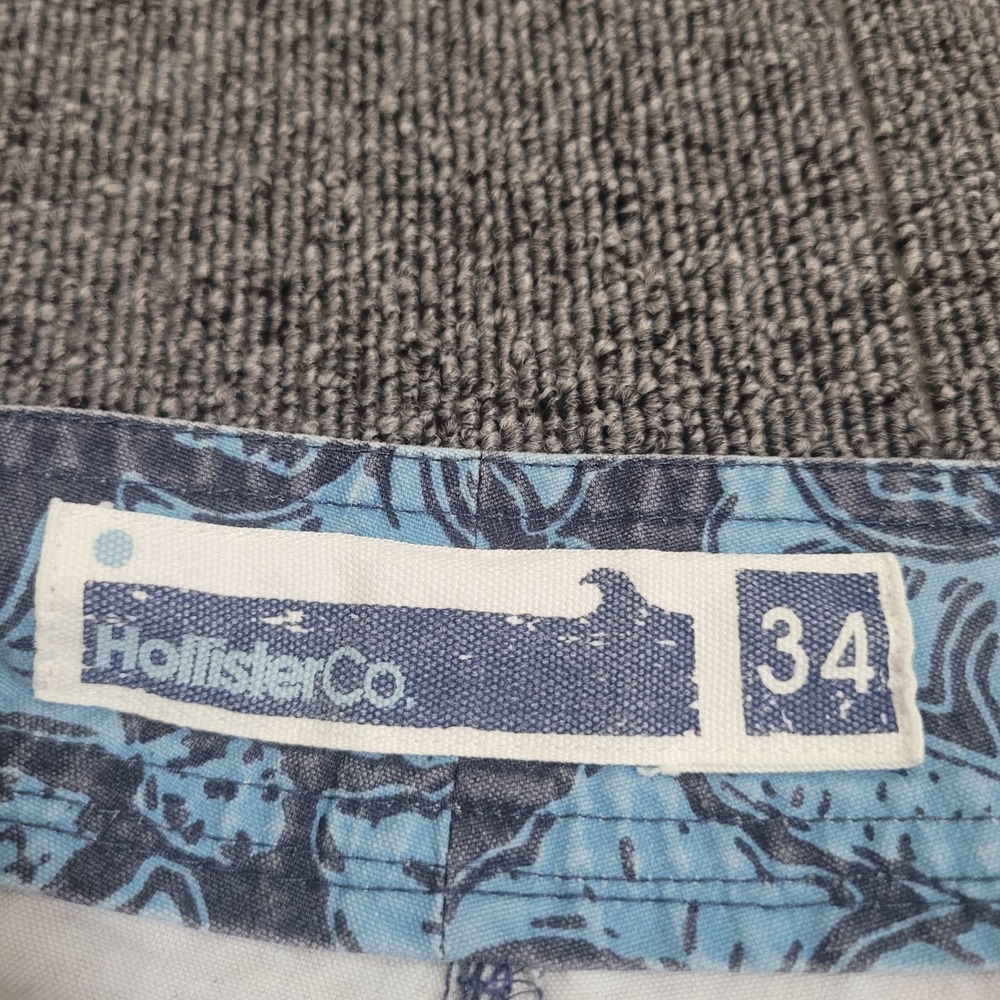 Hollister 34 Board Shorts Mens Blue Floral Mandala Print Surf Swim Trunks - Picture 4 of 7